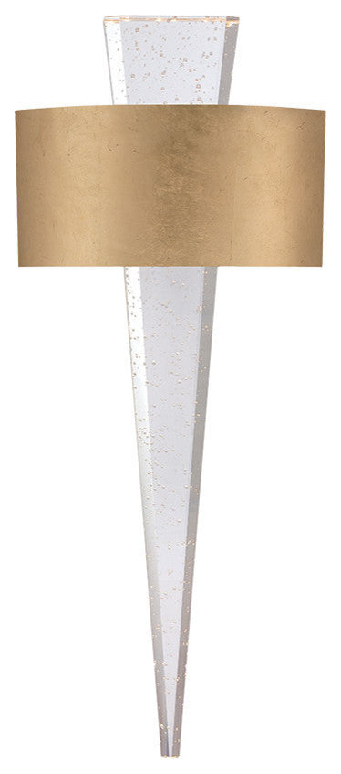 Modern Forms Palladian LED Wall Sconce with Seeded Crystal Glass, Gold Leaf