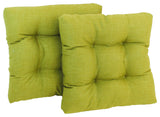 19" Squared Spun Polyester Tufted Dining Chair Cushion, Set of 2, Lime