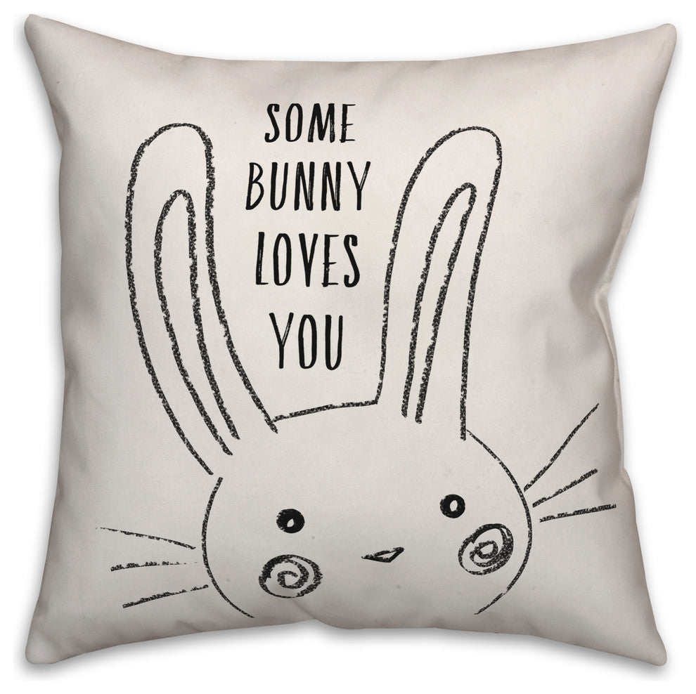 Some Bunny Loves You 16x16 Throw Pillow