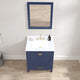 Freestanding Bathroom Vanity With Marble Countertop and Undermount Sink, Blue, 30'' With Sink