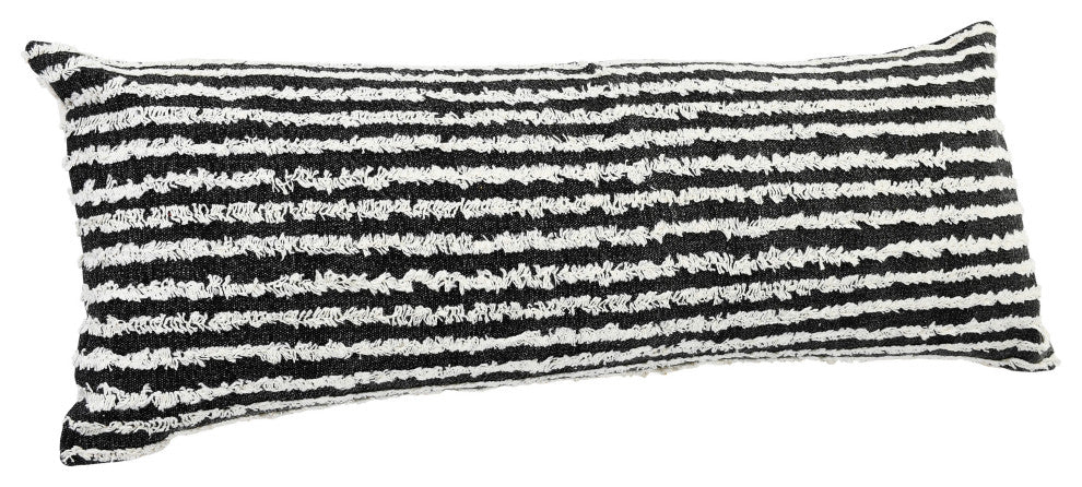 Black Wispy Ways Throw Pillow, 14"x36"