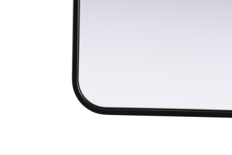Home Living Contour Metal Rectangle Mirror 30x48, Black