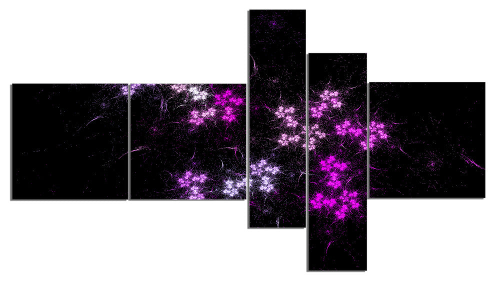 Placer Stars in Distant Galaxy, Abstract Wall Art Canvas, 60"x32", 5 panels