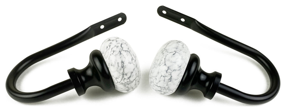 Creola Curtain Holdback, Pair, Black