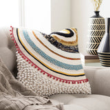 Fleetwood Pillow, Cream/Multi, 20"x20", Cover Only