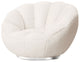 Benzara BM279362 Accent Chair, Tufted Back, Low Shell Design, Fabric, White