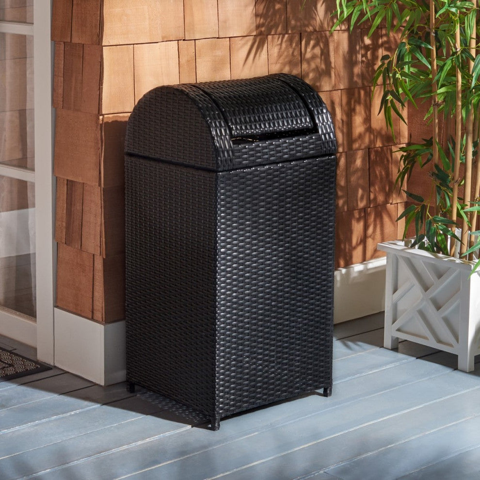 Safavieh Outdoor Serapis Trash Bn Black