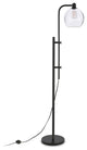 68" Black Adjustable Reading Floor Lamp With Clear Seeded Glass Globe Shade