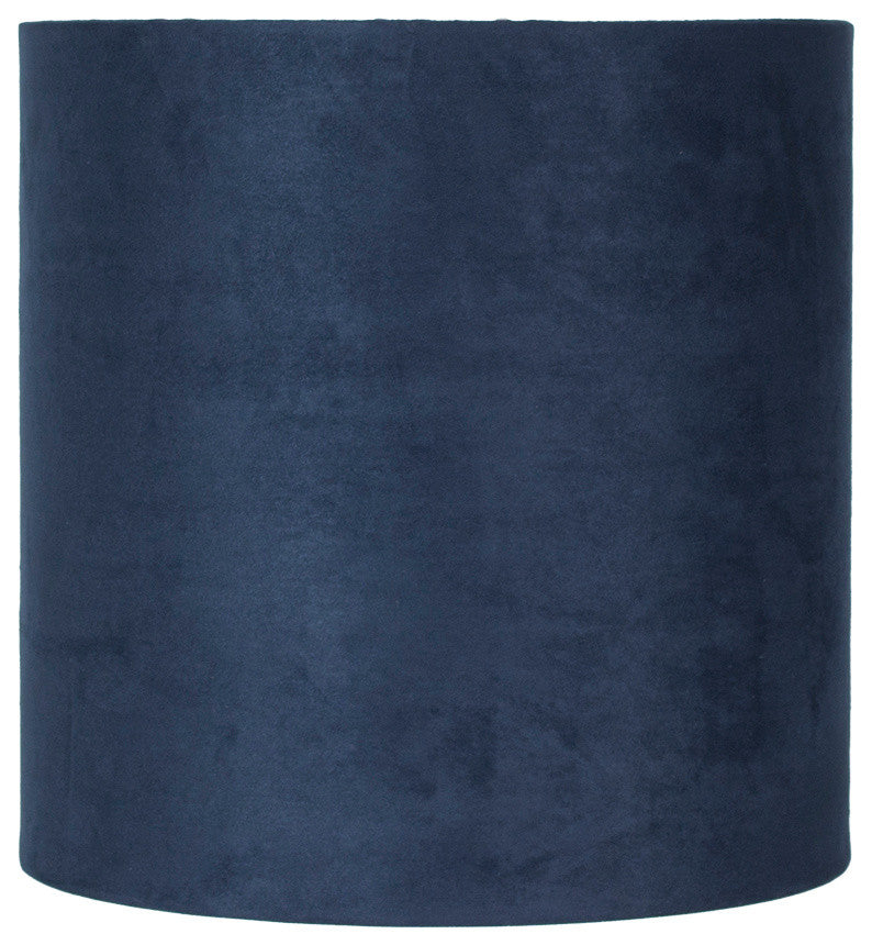 Classic Drum Suede Lamp Shade, 10"x10"x10", Navy Blue