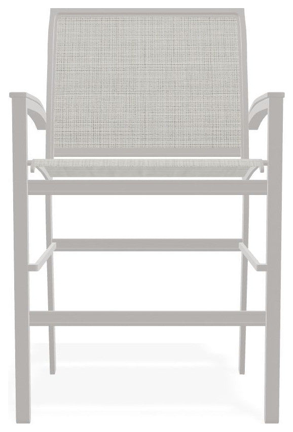 Bazza Sling Balcony Height Stackable Outdoor Stool, Deacon/Warm Gray