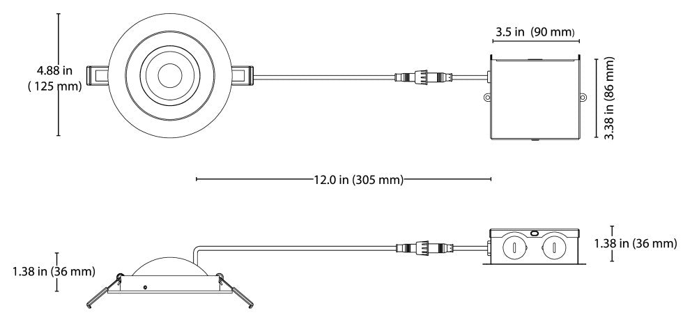 4-inch Oil-Rubbed Bronze Canless Floating Gimbal 3000K LED Recessed Downlight