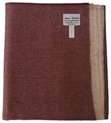 100% Premium Baby Alpaca Paris Herringbone Throw/Afghan, All Natural, Red