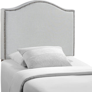 Modway Bedroom Curl Twin Nailhead Upholstered Headboard, Sky Gray