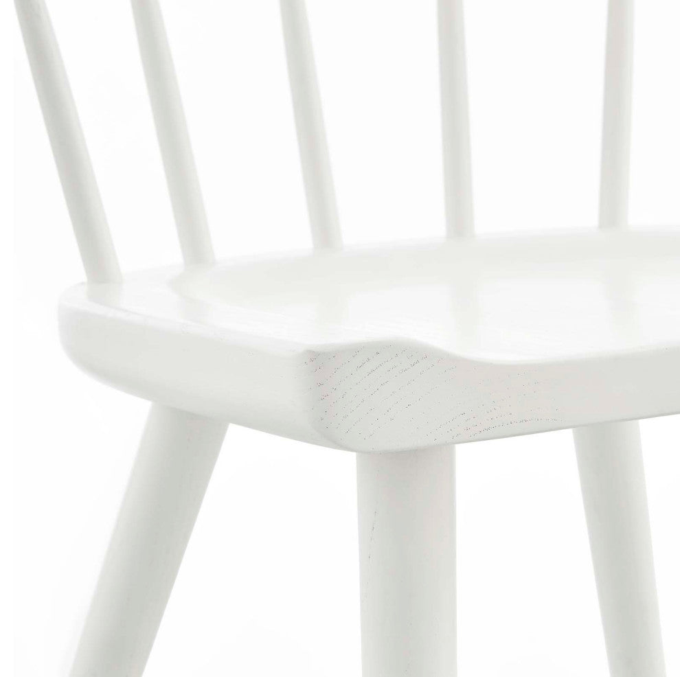 Side Dining Chair, Set of 2, White, Wood, Modern, Cafe Bistro Hospitality