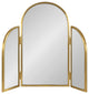 Amoli Tri-Fold Arch Mirror, Gold, 28x28