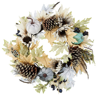 Artificial 24" Sunflower & Pumpkin Rustic Wreath