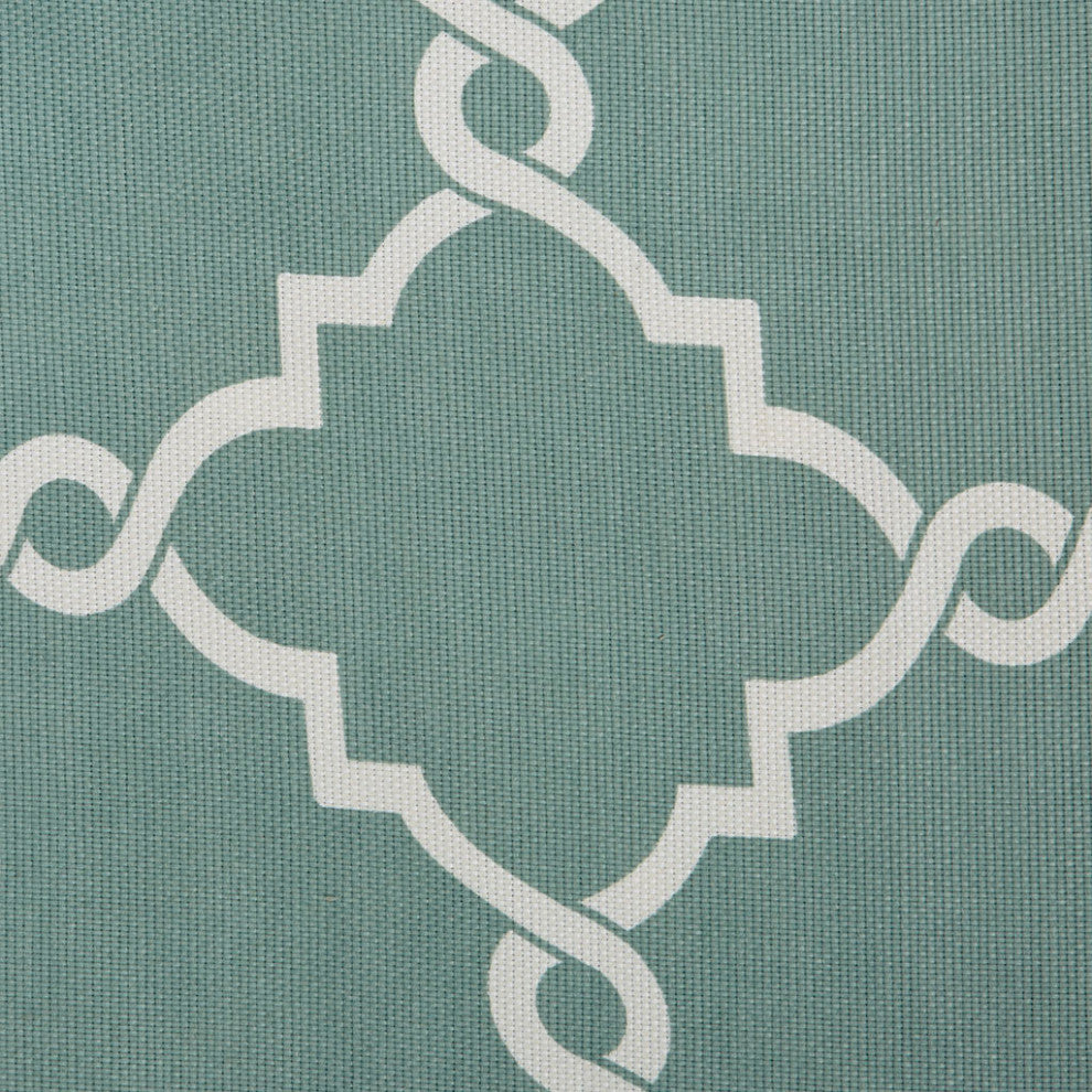 Madison Park Saratoga Fretwork Print Grommet Top Window Valance, Seafoam