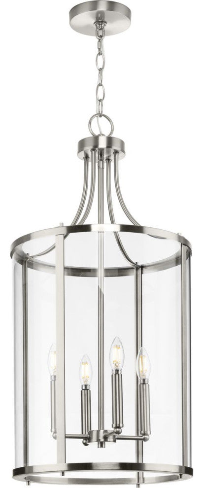 Gilliam Collection Four-Light Brushed Nickel New Traditional Hall Foyer Pendant