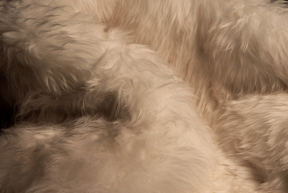 Milan Shearling Double Sheepskin Rug 2' X 6', Vole
