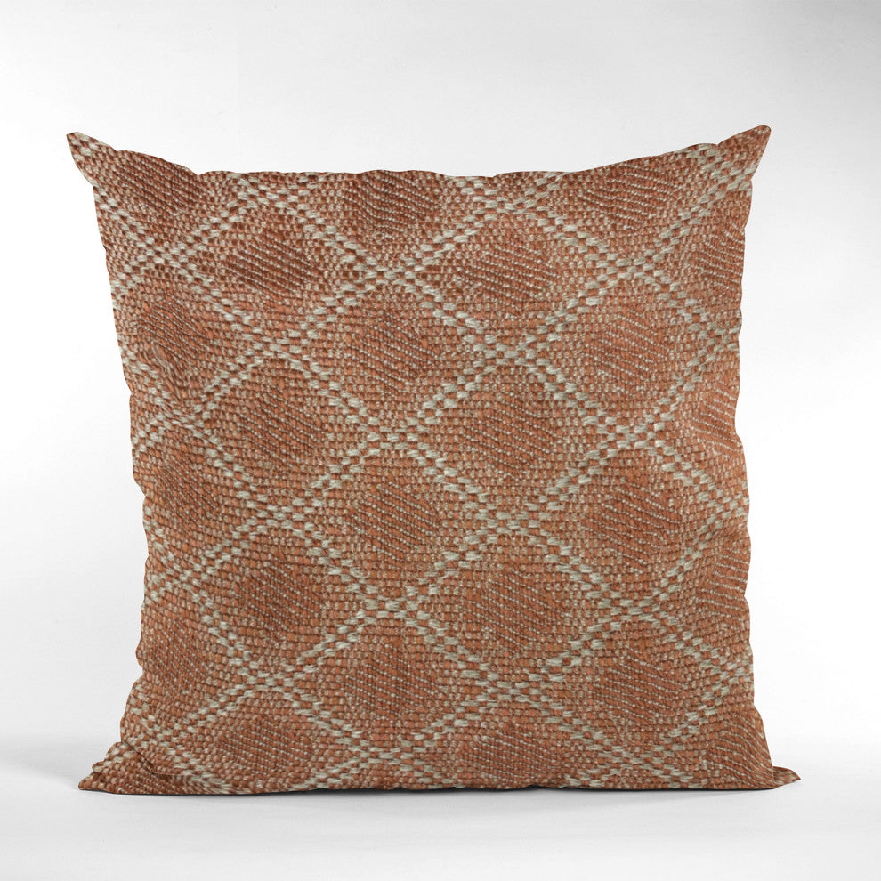 Plutus Brown Diamond Luxury Throw Pillow, 12"x20"