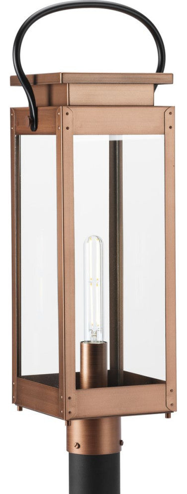 Union Square One-Light Antique Copper Urban Industrial Outdoor Post Light