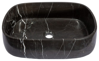 Eden Bath EB_S058NM-H Rounded Rectangular Vessel Sink in Nero Marquino Marble