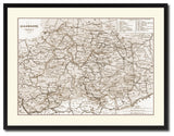 Central Germany Vintage Sepia Map Canvas Print, 28"x37"
