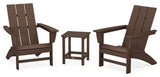 Modern 3-Piece Adirondack Set, Long Island 18" Side Table, Mahogany