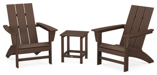 Modern 3-Piece Adirondack Set, Long Island 18" Side Table, Mahogany
