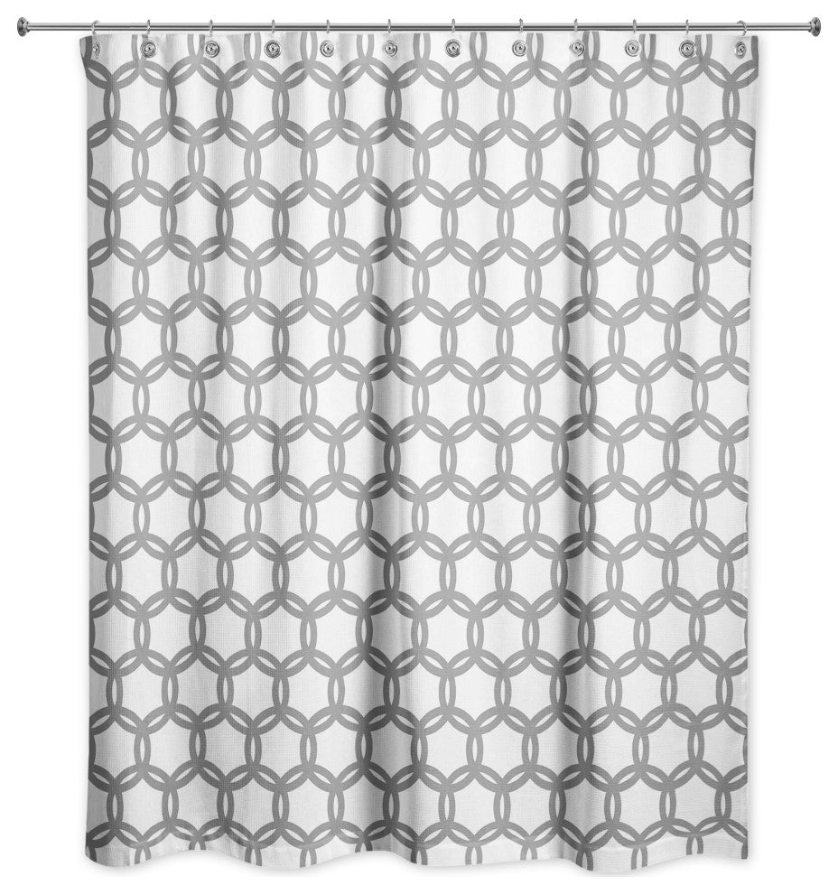 Gray Circle Pattern 71x74 Shower Curtain