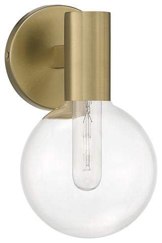 Wright 1-Light Wall Sconce, Matte Black, Warm Brass