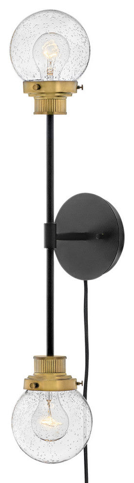 Hinkley Poppy Large Two Light Sconce, Black