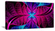Bright Pink Fractal Stained Glass, Oversized Abstract Canvas Art Print, 60x28
