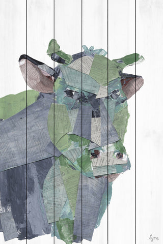 "La Vaca" Painting Print on White Wood, 24"x36"