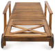 GDF Studio Thalia Outdoor Teak Finished Acacia Wood Chaise Lounge, Set of 4