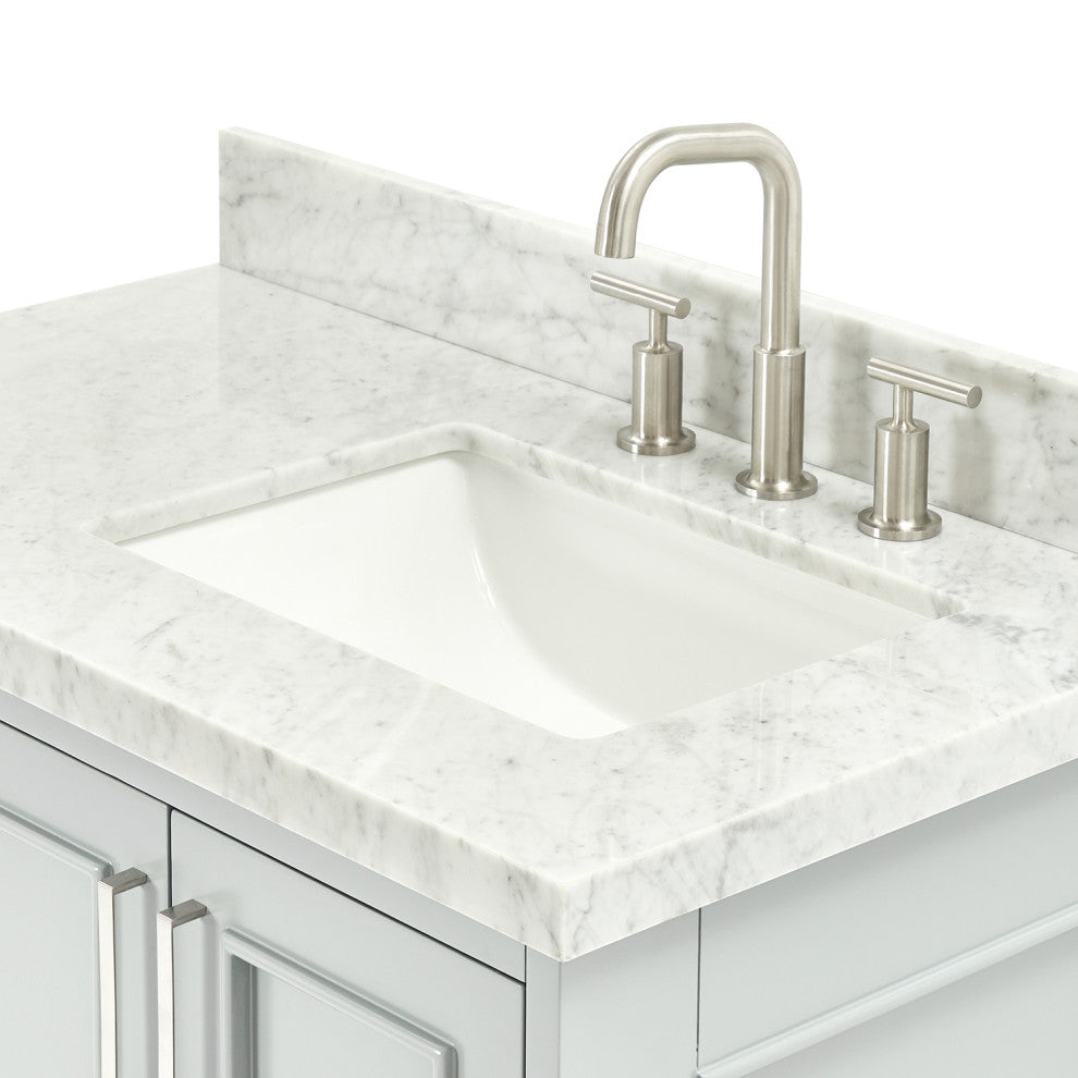 Ariel Stafford 37" Single Right Offset Rectangle Sink Bathroom Vanity