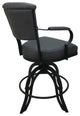 Miami Counter 26" or 30" Metal Bar Stool - A Base, Grey Vinyl - Black, 26"