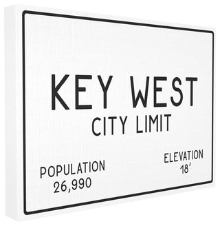 Key West City Limit, 24"x30", Stretched Canvas Wall Art