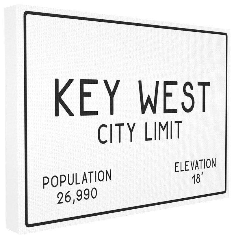 Key West City Limit, 24"x30", Stretched Canvas Wall Art