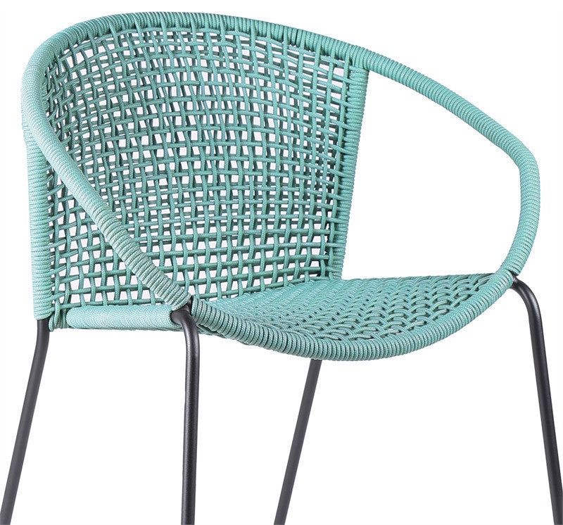 Snack Indoor Outdoor Stackable Steel Dining Chair, Set of 2, Wasbi