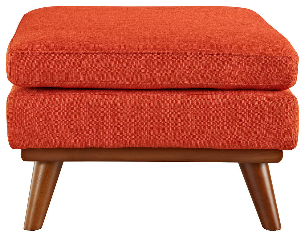 Modern Contemporary Fabric Ottoman , Red, Fabric
