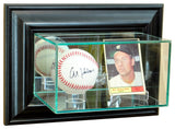 Wall Mounted Card and Double Baseball Display Case, Black