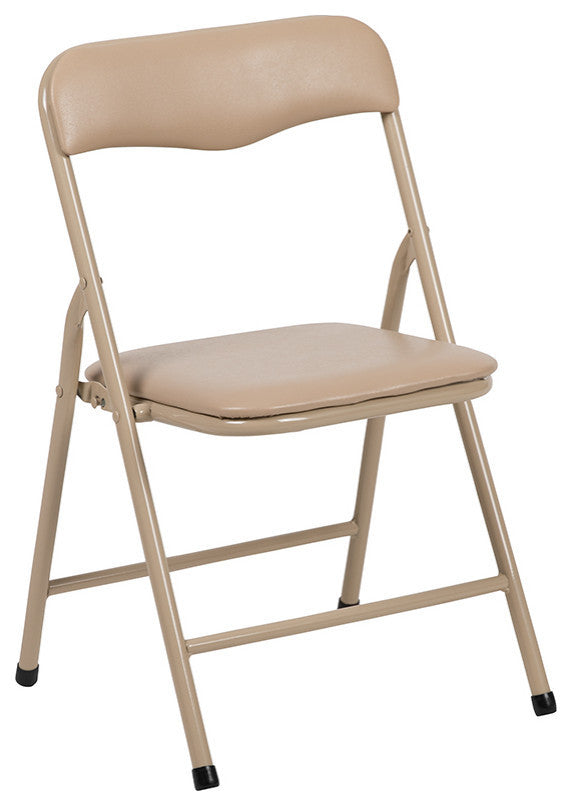 Kids Colorful 5 Piece Folding Table and Chair Set, Tan