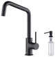 Macon Single Lever Kitchen Bar Faucet, Matte Black W/ Soap Dispenser