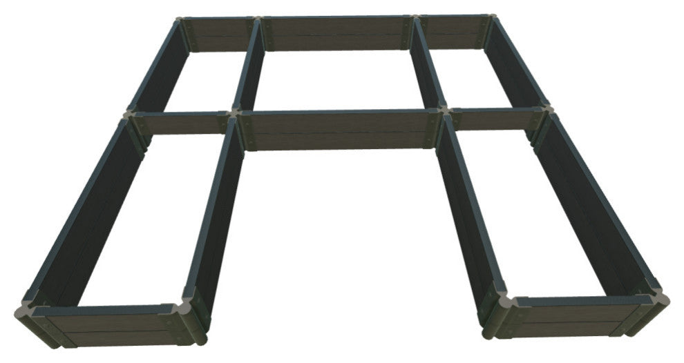 Weathered Wood Walk-In U-Shape Ft. Bragg 8'x8'x11" Raised Garden Bed, 2"