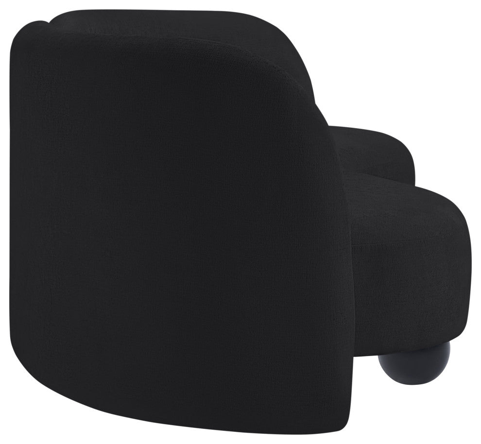Daphne Upholstered Chair/Loveseat/Sofa, Black, Chenille Fabric, Sofa