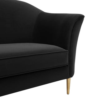 TOV Furniture Plato Black Velvet Sofa