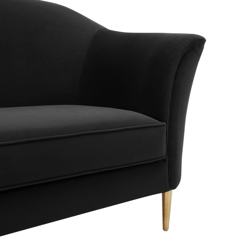 TOV Furniture Plato Black Velvet Sofa