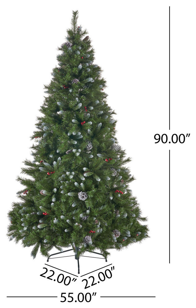 7.5' Mixed Spruce Artificial Christmas Tree, Unlit