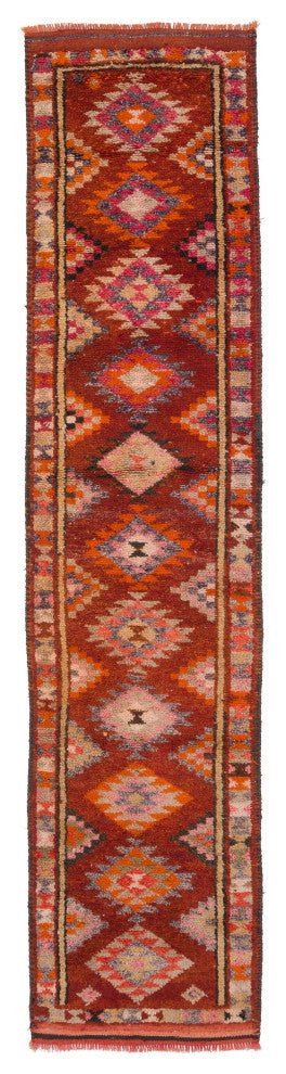 Vintage Turkish Runner Rug - 2' 11" x 12' 7" (35 in. x 151 in.)